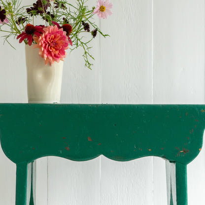 Rustic Green Painted Stool