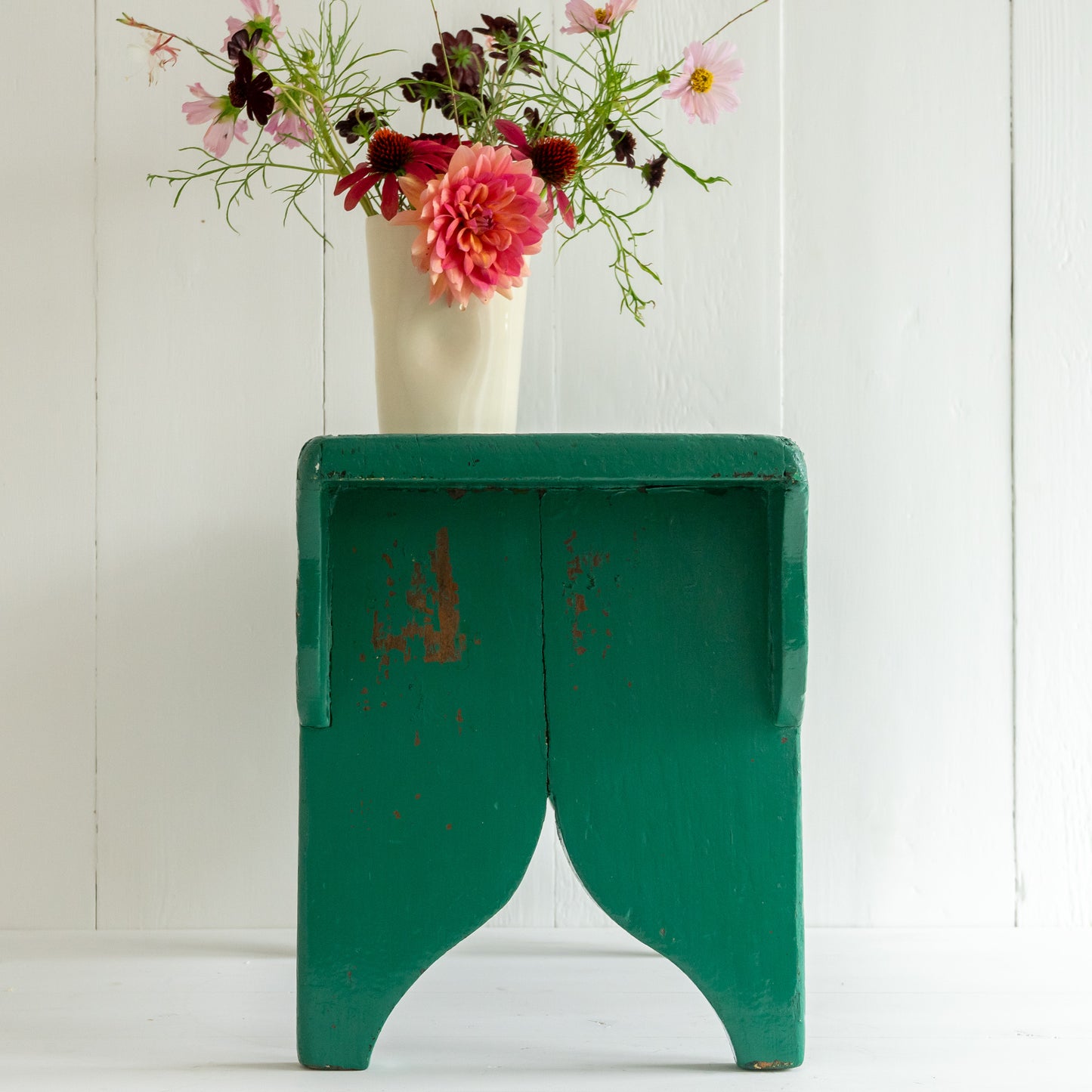 Rustic Green Painted Stool