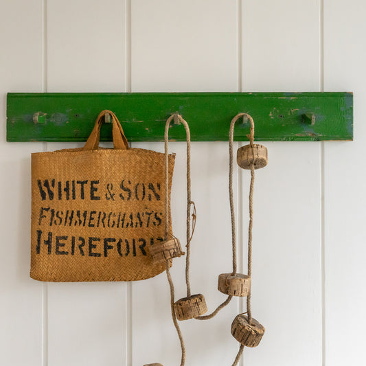 Rustic Green Painted wooden Coat Hooks