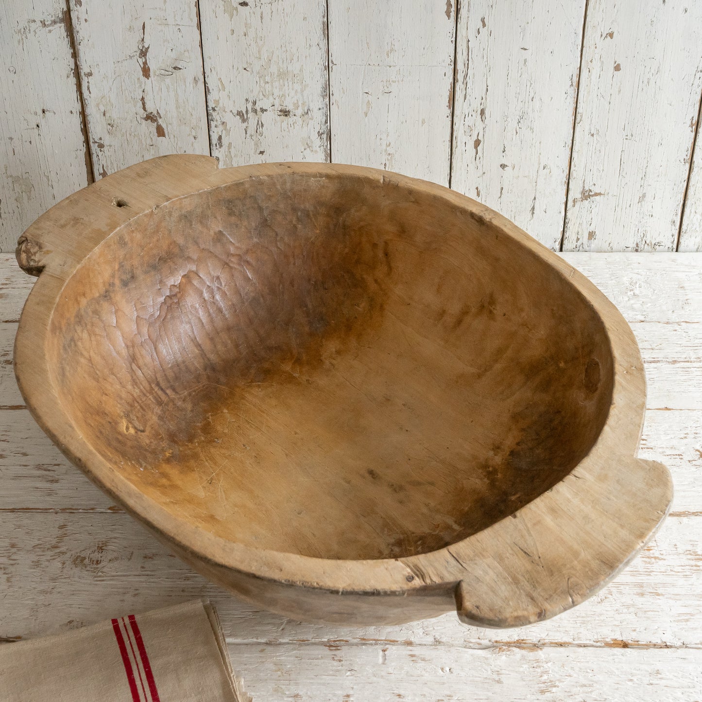 Large Hand Carved Dough Bowl
