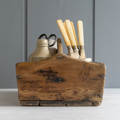 Rustic Mellow Pine Cutlery Tray Caddy