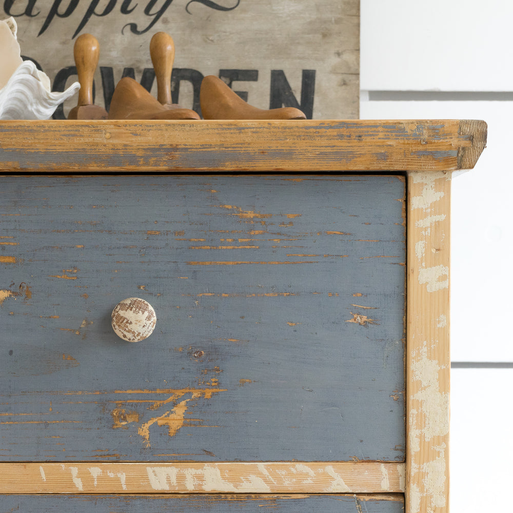 RUSTIC ORIGINAL PAINTED CHEST OF DRAWERS