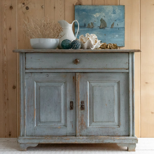 Rustic Original Painted Grey Cupboard