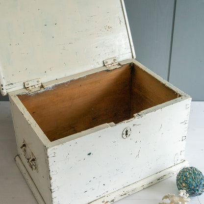 Rustic Original White Painted Trunk
