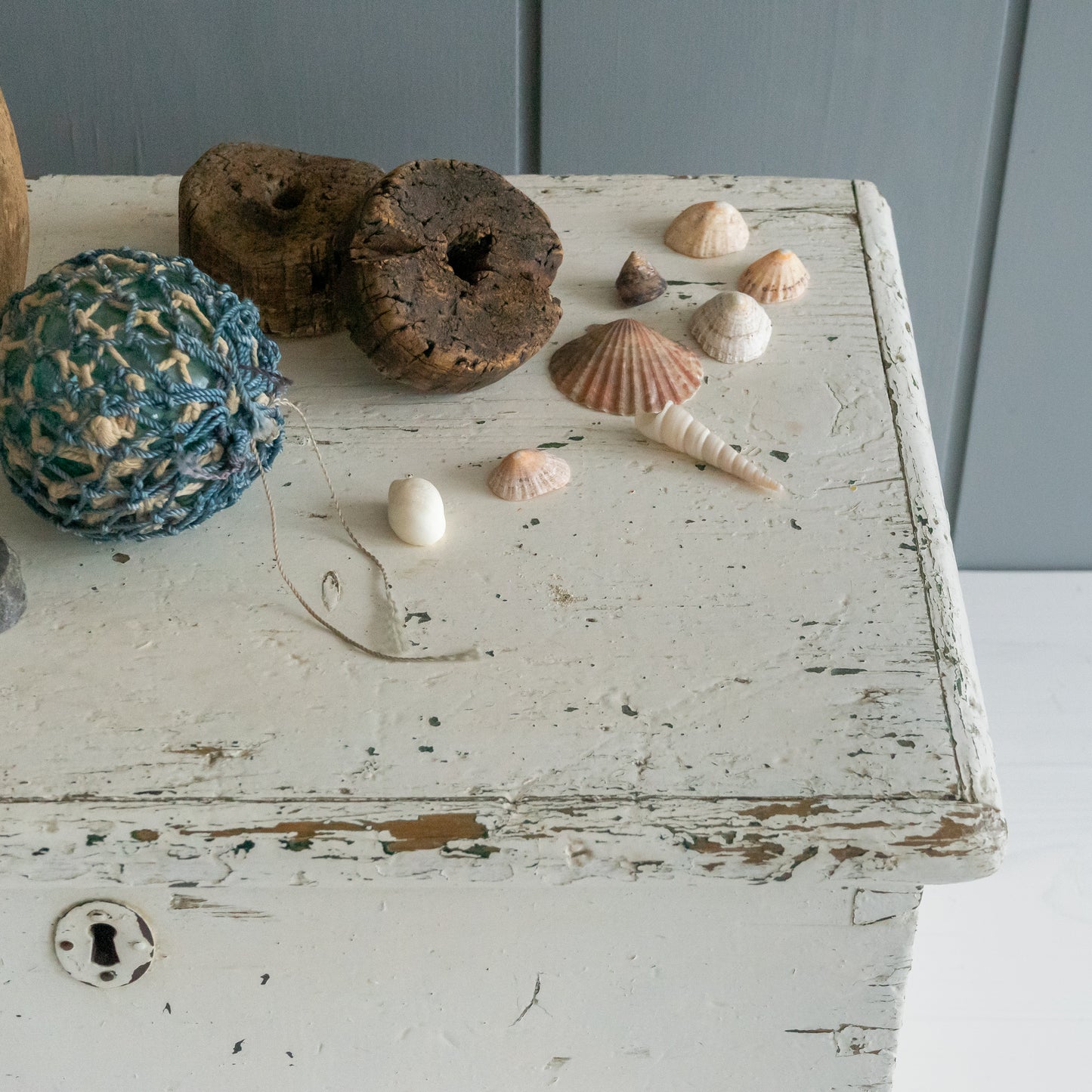 Rustic Original White Painted Trunk