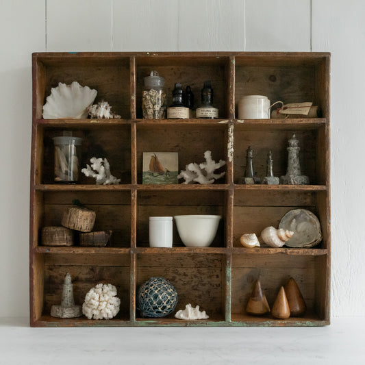 Rustic Pine Pigeon Hole Shelf