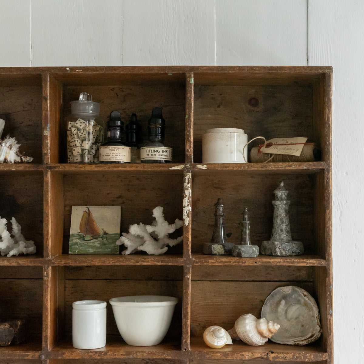 Rustic Pine Pigeon Hole Shelf