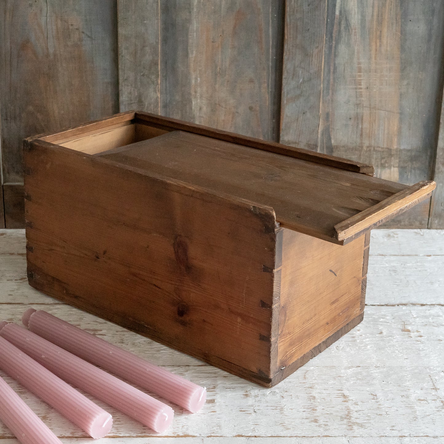 Rustic Pine Candle Box