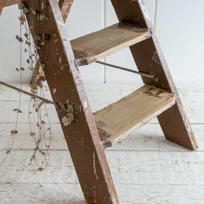 Rustic Pine Folding Step Ladder