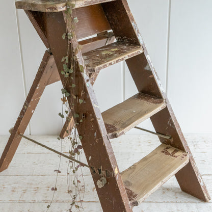 Rustic Pine Folding Step Ladder