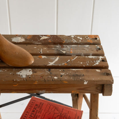 Rustic Pine Folding Stool Steps