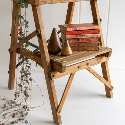 Rustic Pine Folding Stool Steps