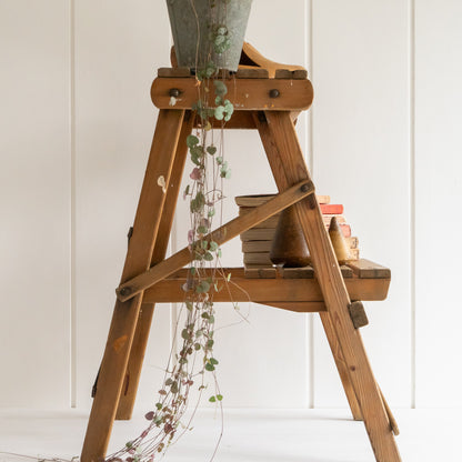 Rustic Pine Folding Stool Steps