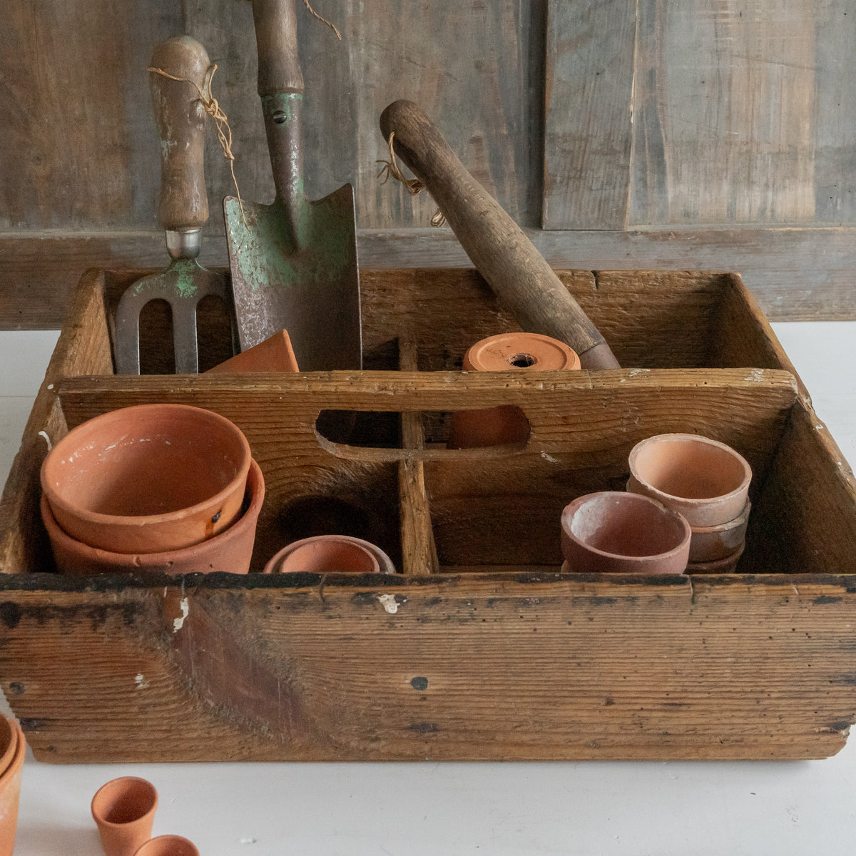 Rustic Pine Trug Caddy