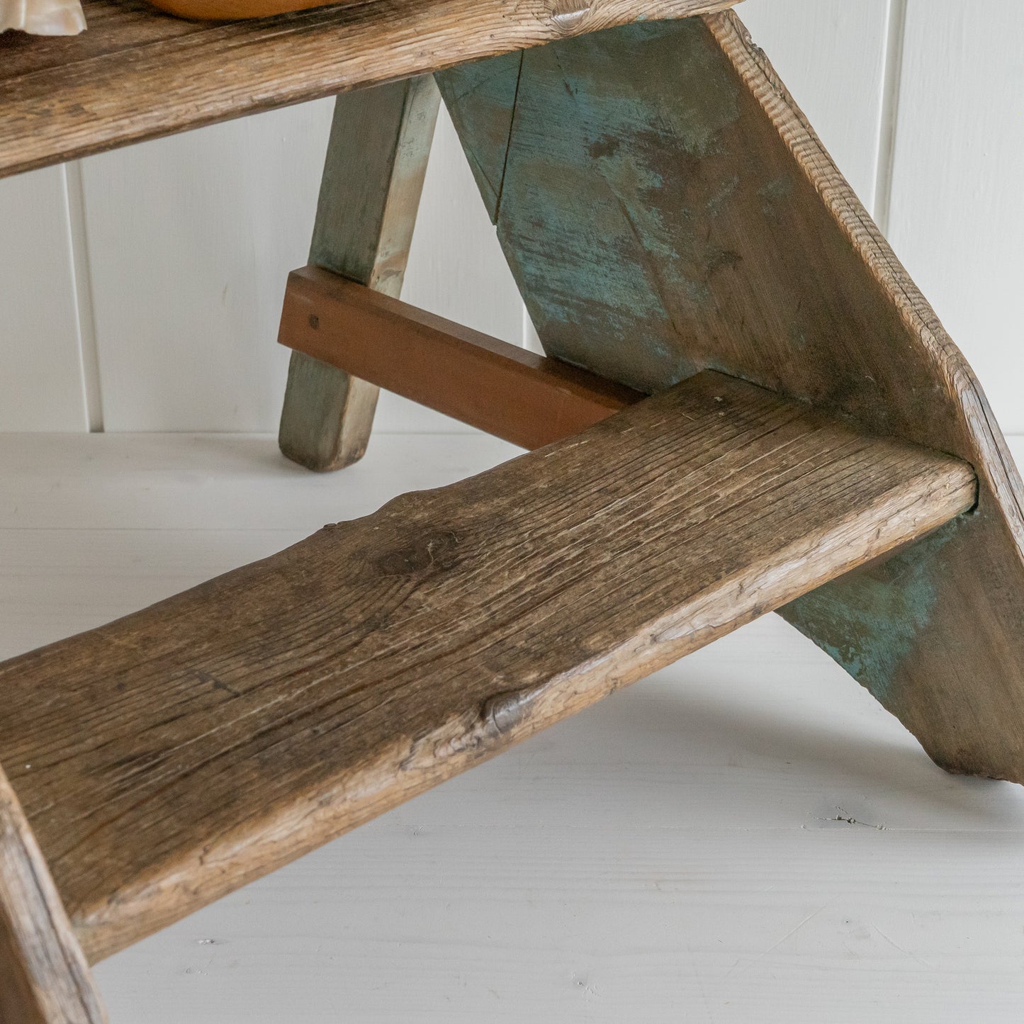 Rustic Scratch Built Wooden Steps Stand