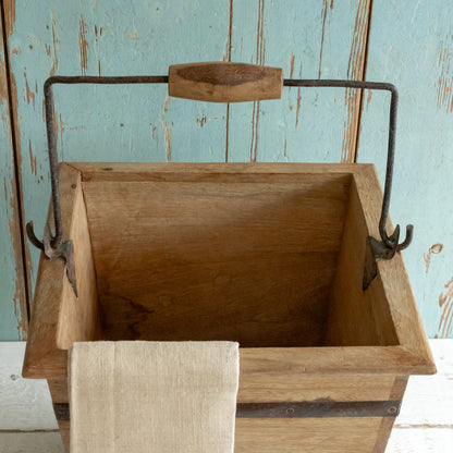 Rustic Square Wooden Bucket