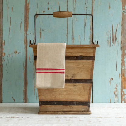 Rustic Square Wooden Bucket