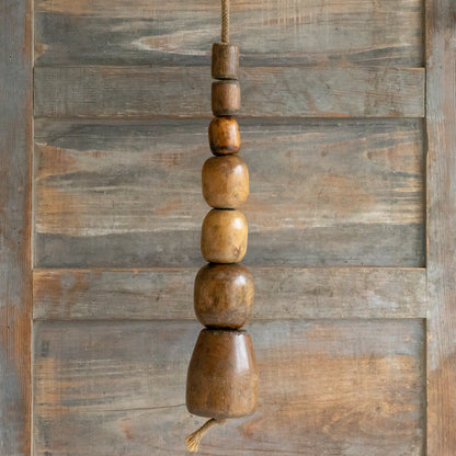 Rustic String of Large Wooden Plumbers Bobbins