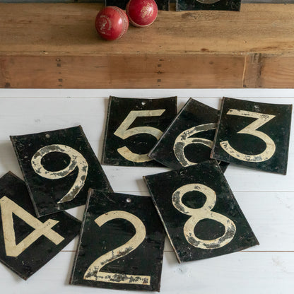 Rustic Tin Handpainted Scoreboard Numbers