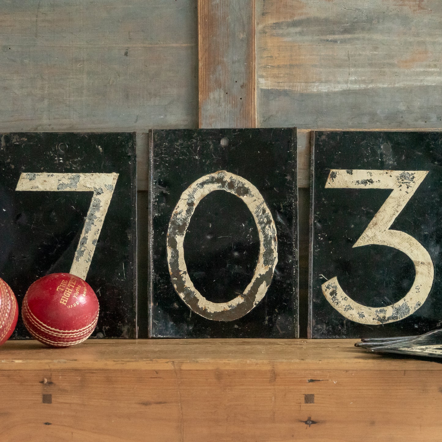 Rustic Tin Handpainted Scoreboard Numbers