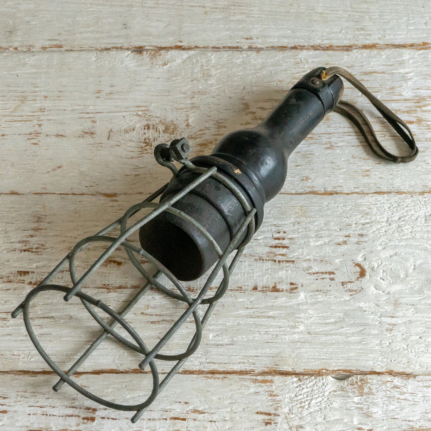 Rustic Wooden and Wire Inspection Lamp
