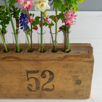 Rustic Vintage Wooden Cigar Press Flower Vase