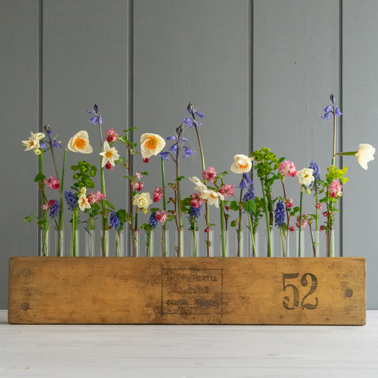 Rustic Vintage Wooden Cigar Press Flower Vase