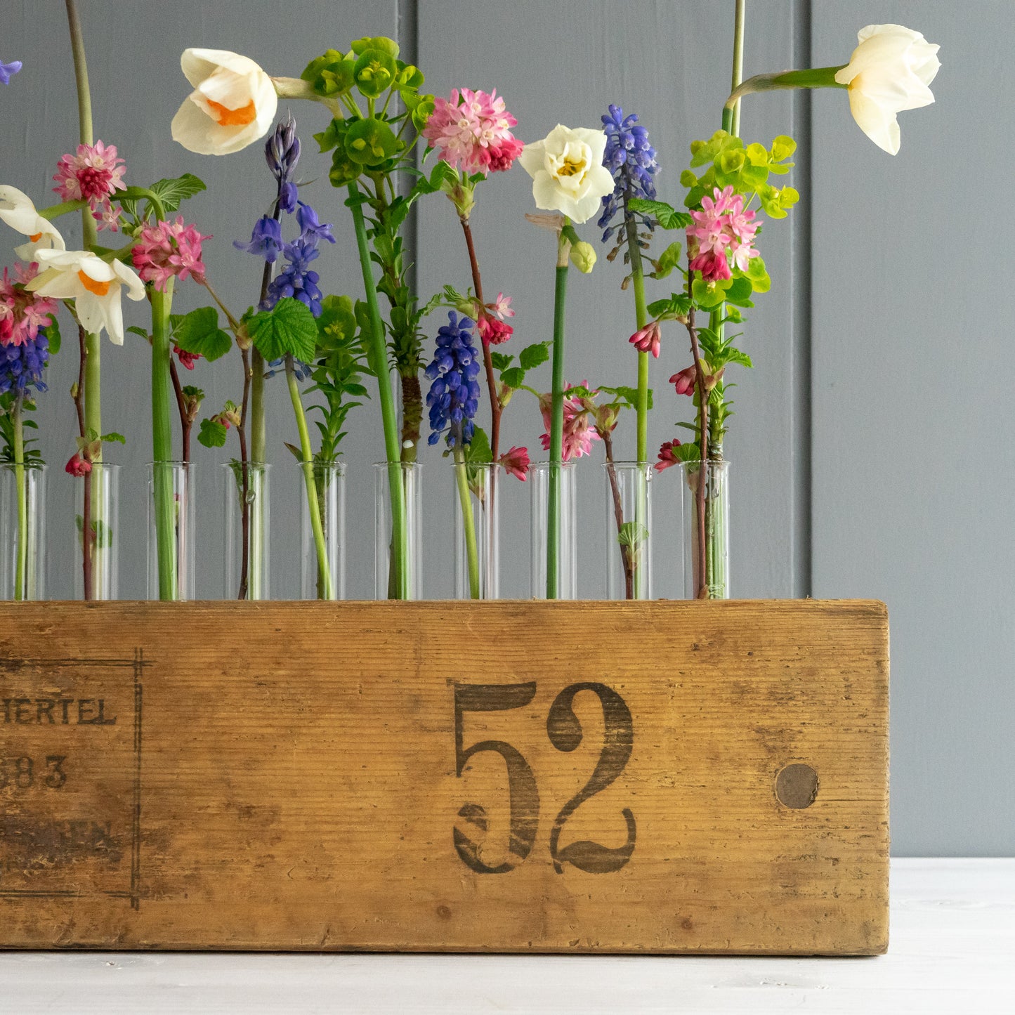 Rustic Vintage Wooden Cigar Press Flower Vase