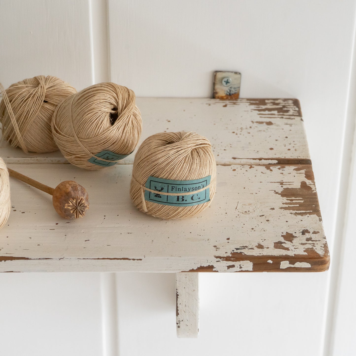 Rustic White Painted Shelf