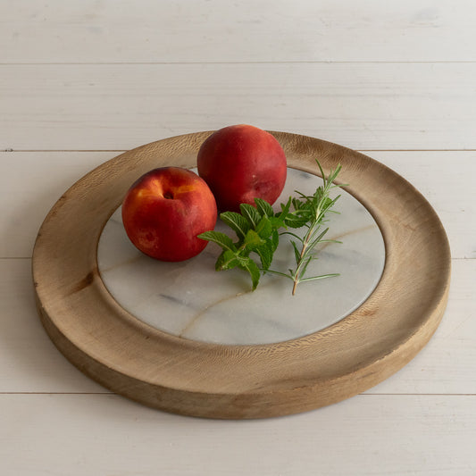 Rustic Wood and Marble Chopping Board