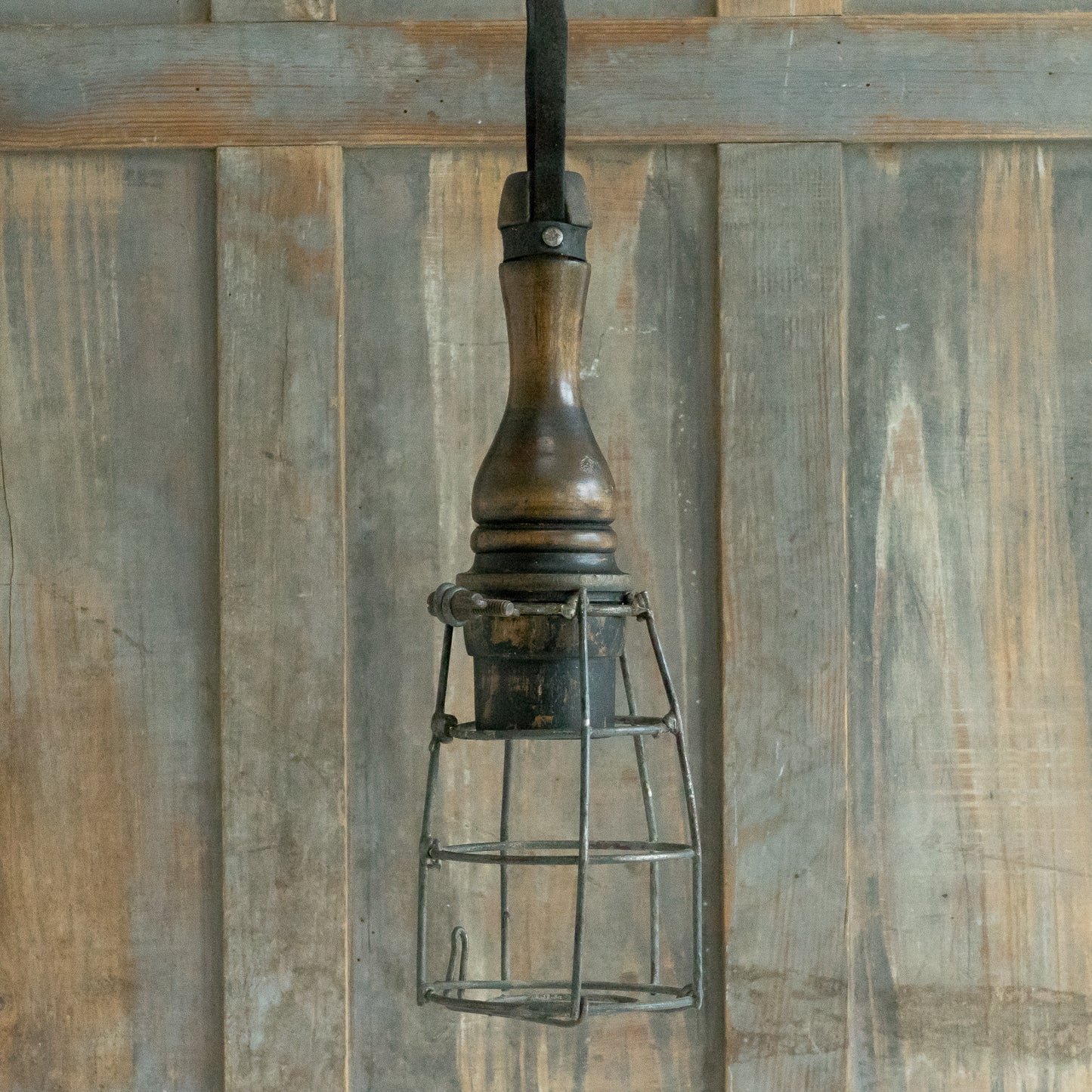 Rustic Wood and Wire Inspection Lamp