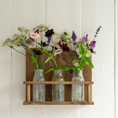 Rustic Wooden Bottle Rack