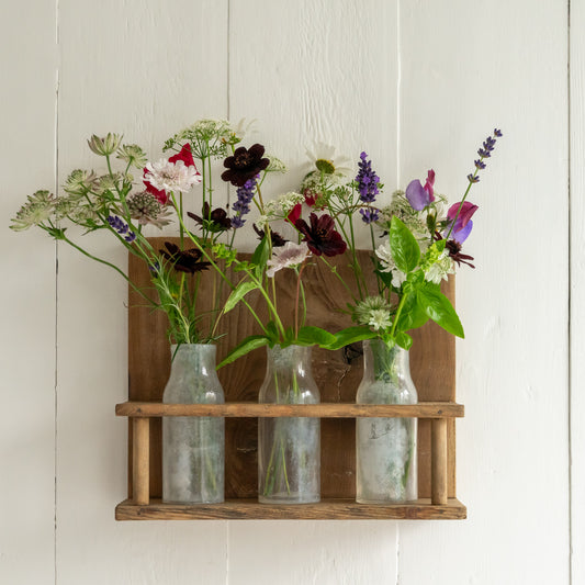 Rustic Wooden Bottle Rack