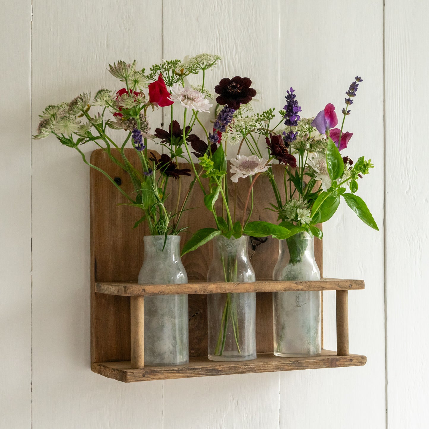 Rustic Wooden Bottle Rack