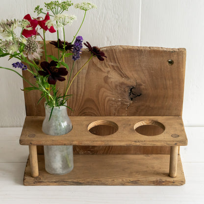 Rustic Wooden Bottle Rack