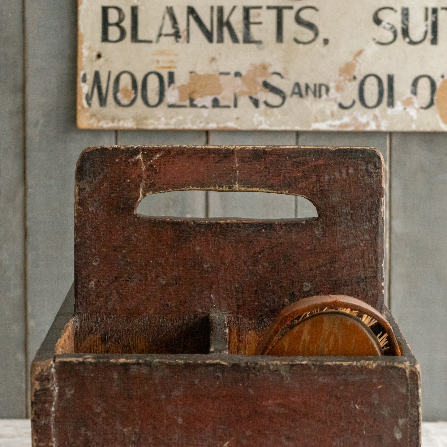 Rustic Wooden Brush Caddy