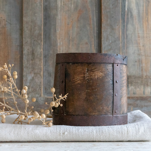 Rustic Wooden Half Gallon Grain Measure