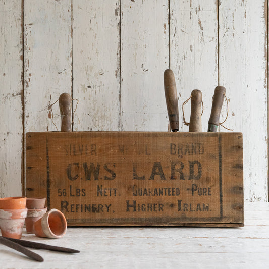 Rustic Wooden LARD Crate Box