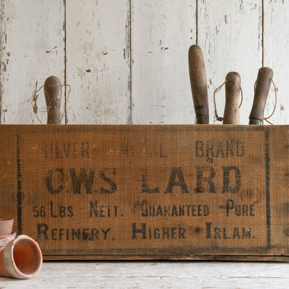 Rustic Wooden LARD Crate Box