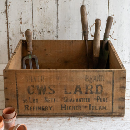 Rustic Wooden LARD Crate Box