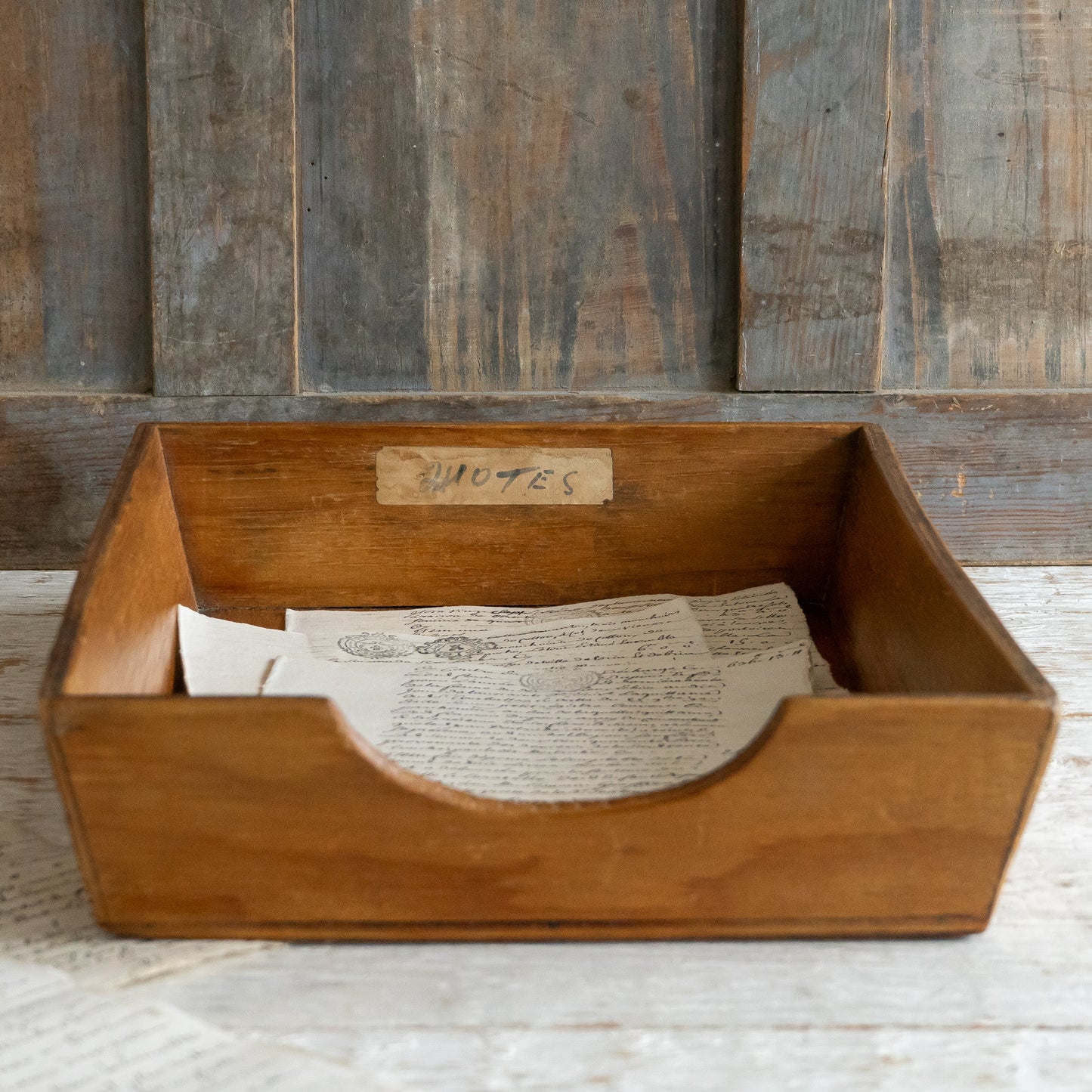 Rustic Wooden Letter Tray