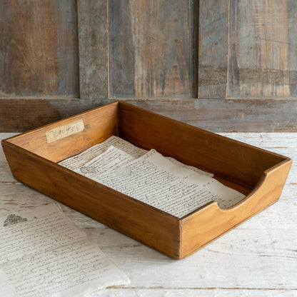 Rustic Wooden Letter Tray