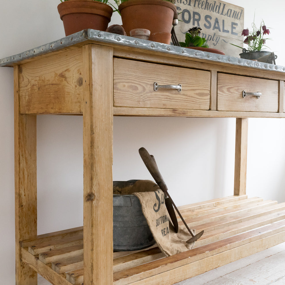 Rustic Work Bench Prep Table – Goose Home and Garden