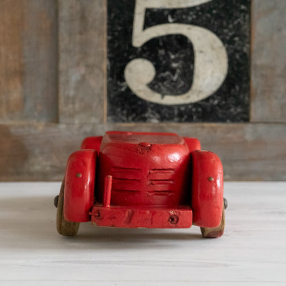 Scratch Built Bright Red Wooden Car