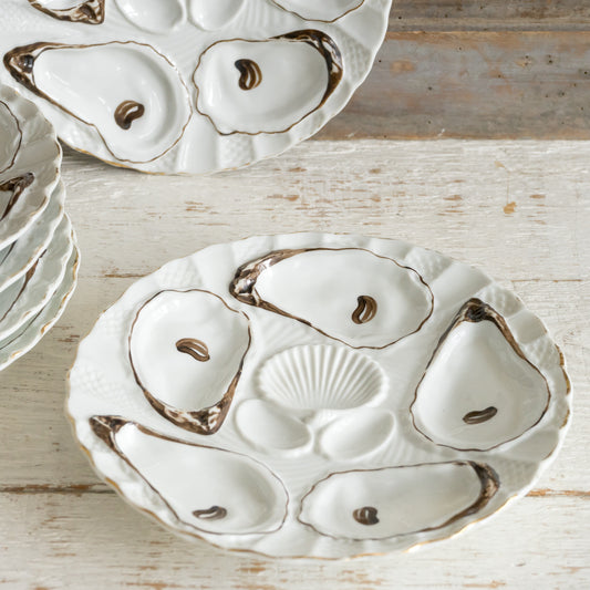 Decorative Ironstone Oyster Plate