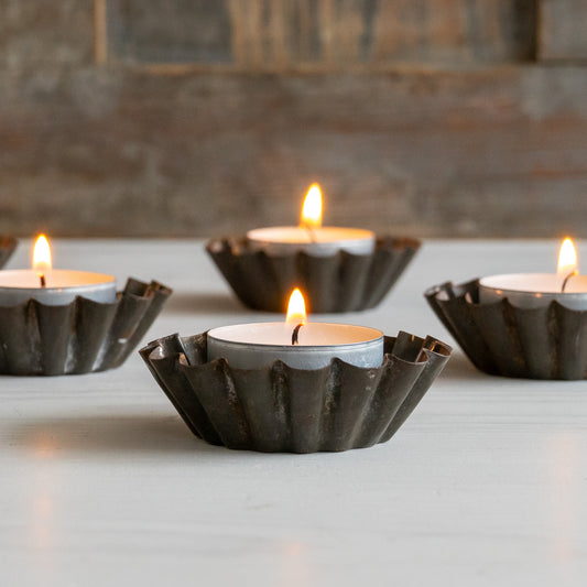 Set of 6 Rustic Fluted Patisserie Tins