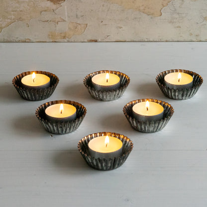 Set of 6 Rustic Fluted Patisserie Tins