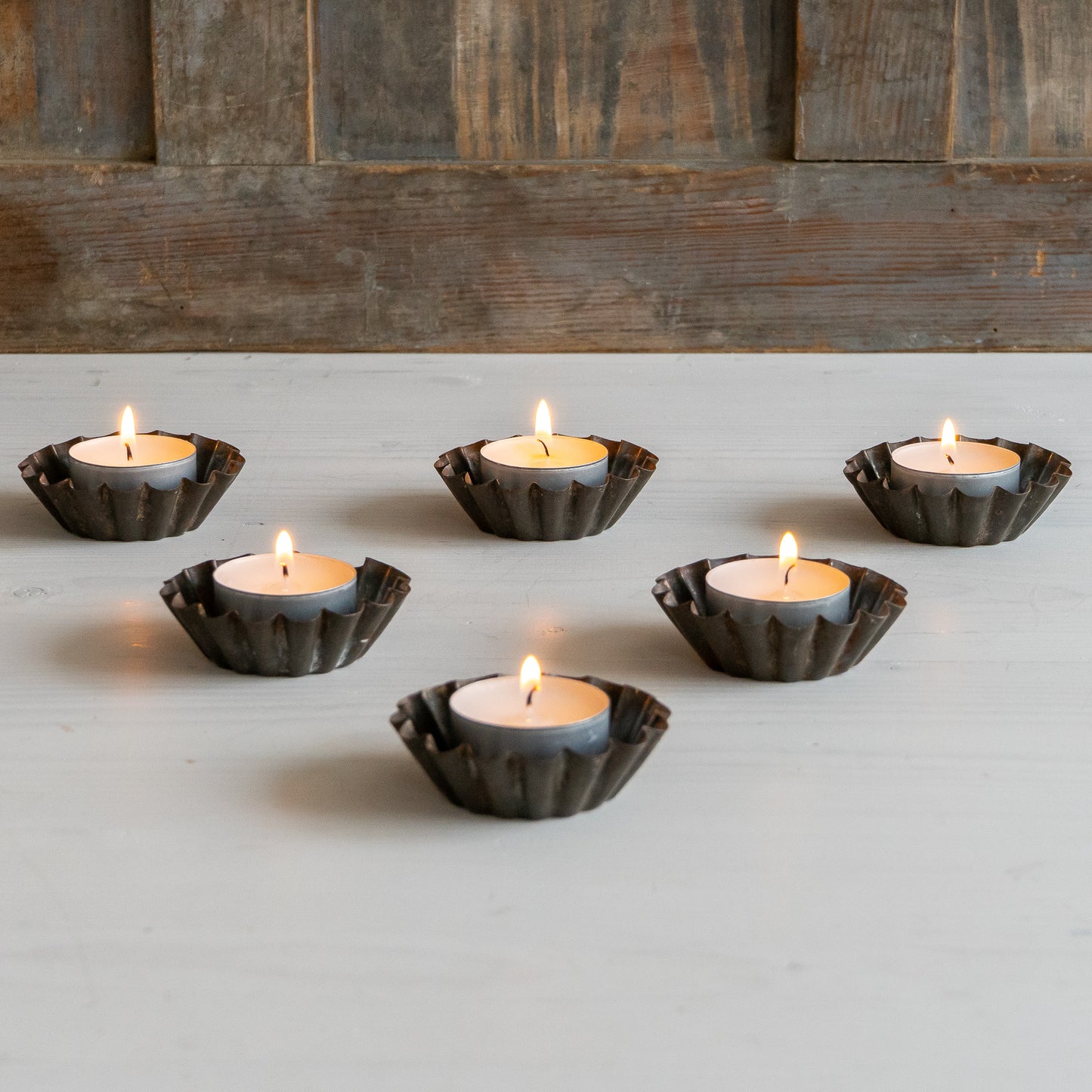 Set of 6 Rustic Fluted Patisserie Tins