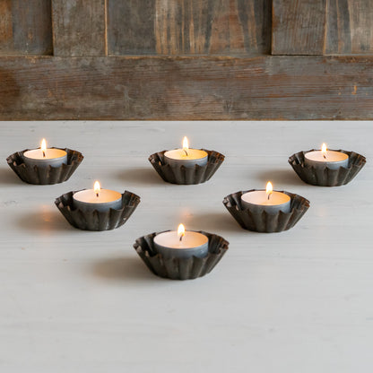 Set of 6 Rustic Fluted Patisserie Tins