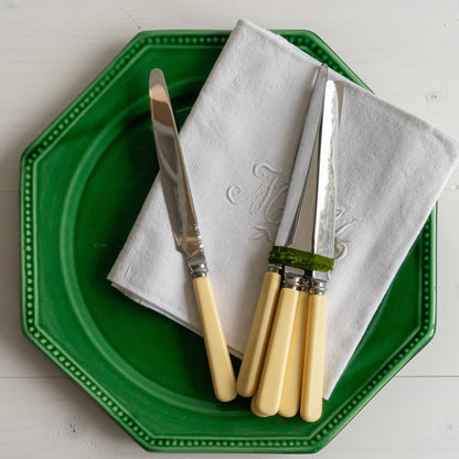 Set of 6 Vintage Faux Bone Handle Knives